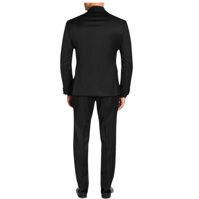 TERNO GABARDINE PRETO SLIM CORTE ITALINO EXECUTIVO DE LUXO